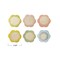 Hello Honey 6-Piece Flower Shaped Stoneware Trivet in Reactive Crackle Glaze, Multicolor